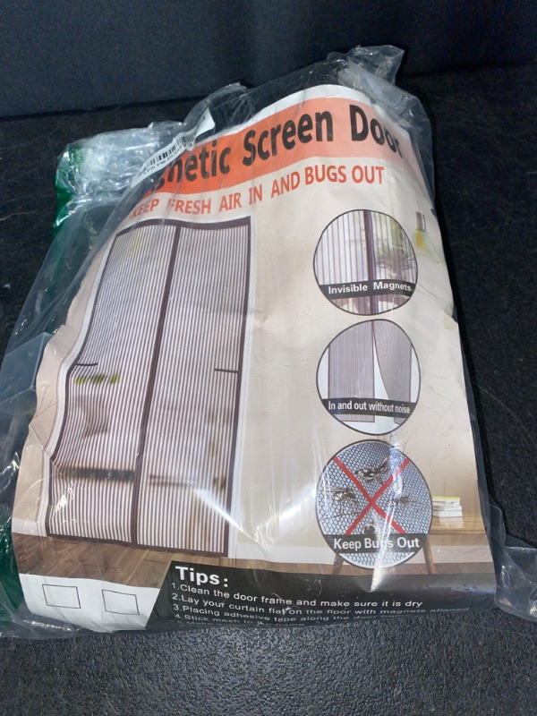 Photo 2 of AUGO Magnetic Screen Door - Self Sealing, Heavy Duty, Hands Free Mesh Partition Keeps Bugs Out - Pet and Kid Friendly - Patent Pending Keep Open Feature - 38 Inch x 83 Inch
