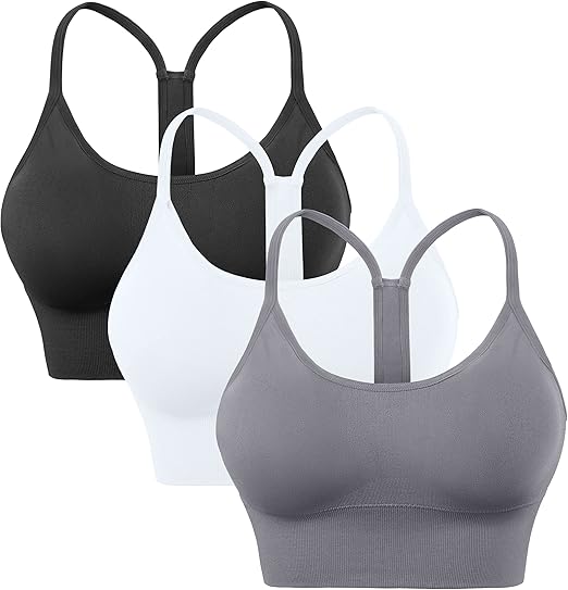 Photo 1 of XL Evercute Racerback Sports Bras Padded Y Racer Back Cropped Bras for Yoga Workout Fitness Low Impact
