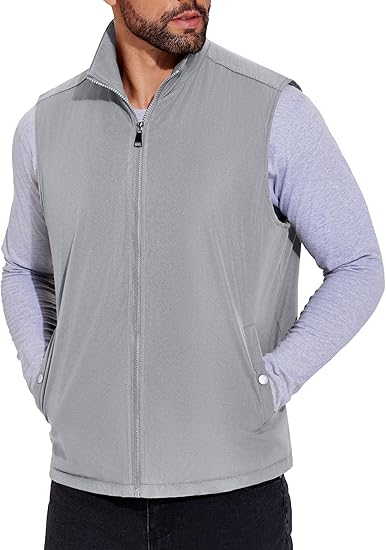 Photo 1 of LARGE COOFANDY Men's Casual Outerwear Vest Lightweight Full-Zip Sleeveless Jacket Outdoor Hiking Travel Golf Vest with Pockets
