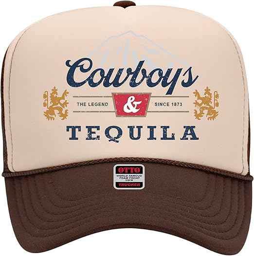 Photo 1 of Cowboys and Tequila Trucker Hat - Premium Snapback for Men and Women - Cowgirl Western Beer Country Trendy MINOR DAMAGE**
