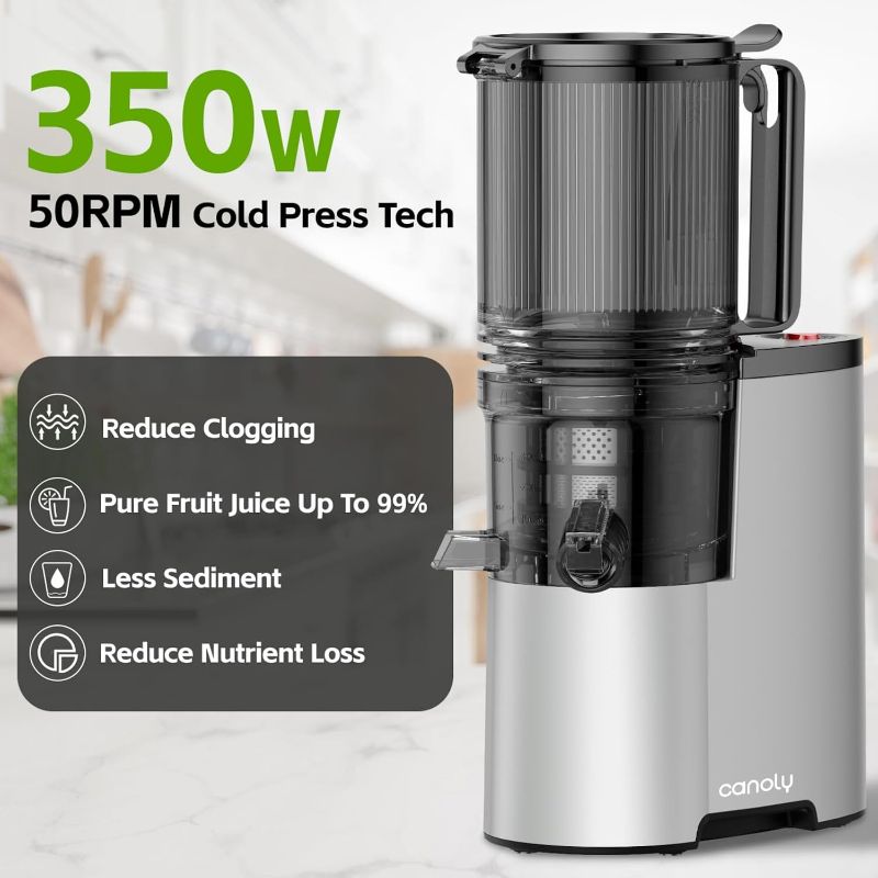 Photo 1 of Cold Press Juicer, 5.3" Extra Large Feed Chute Fit Whole Fruits & Vegetables, 350W Professional Slow Masticating Juicer Machines, Easy to Clean
