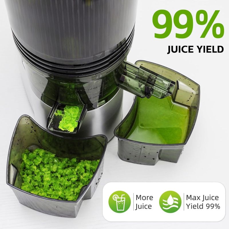 Photo 2 of Cold Press Juicer, 5.3" Extra Large Feed Chute Fit Whole Fruits & Vegetables, 350W Professional Slow Masticating Juicer Machines, Easy to Clean
