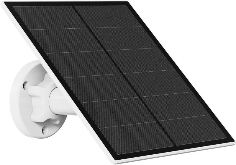 Photo 1 of 5W Solar Panel for Security Camera Outdoor, 5V USB Solar Panel Charger Compatible with Rechargeable Battery Powered Cam, Camera Solar Panel with IP65 Waterproof, 9.8ft Cable, 360° Adjustable Bracket
