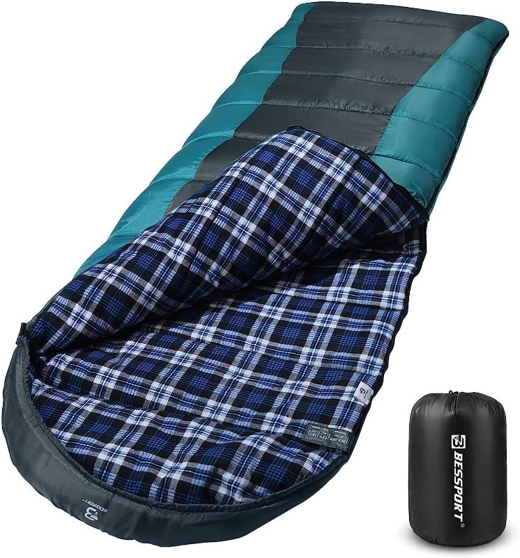 Photo 1 of Bessport Sleeping Bag Winter | Flannel Lined 18 - 32 Extreme 3-4 Season Warm & Cool Weather Adult Sleeping Bags Large | Lightweight, Waterproof for Camping, Backpacking, Hiking MODEL MAY VARY***NEW**
