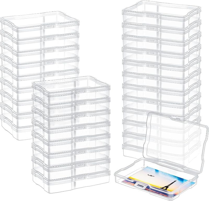 Photo 1 of Geelin 30 Pcs Clear Photo Storage Boxes for 4" x 6" Pictures Transparent Photo Case Plastic Photo Organizers and Storage Photo Storage Containers Photo Keeper for Photo Picture Card, 6.7 x 4.7 x 1.2''
