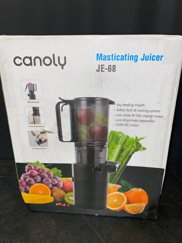 Photo 3 of Masticating Juicer Machines, 5.3-inch Slow Cold Press Juicer with Larger Feed Chute, 350W Pure Juicer for Vegetables & Fruits, Easy to Clean MUST BE WASHED BEFORE USING***
