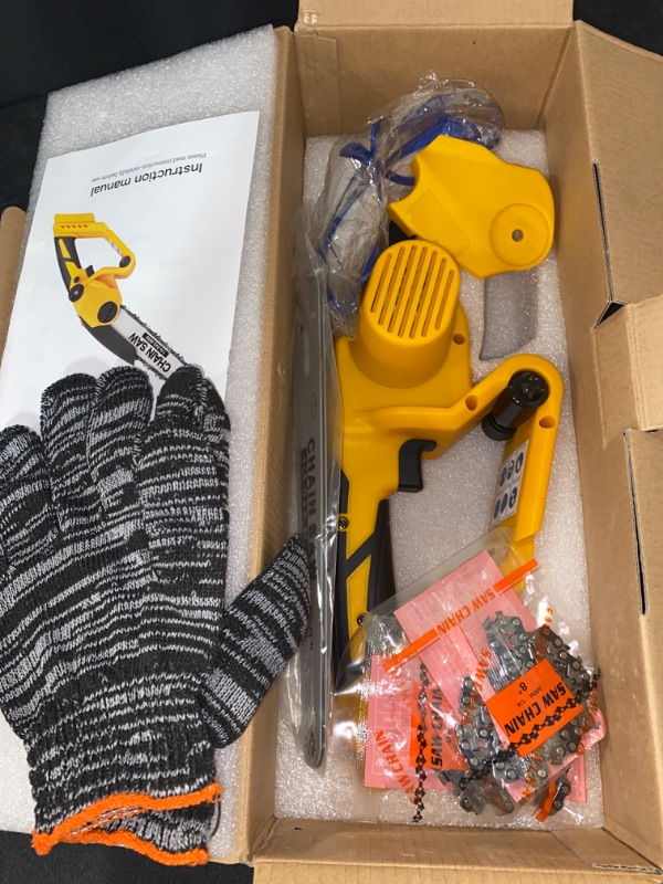 Photo 2 of Cordless Mini Chainsaw 8 Inch for Dewalt 20V MAX Battery Powered (NO Battery), Mini Electric Chainsaw Cordless Hand Chainsaw, Portable Small Rechargeable Pruning Chain Saw for Wood Cut Tree Trimming
