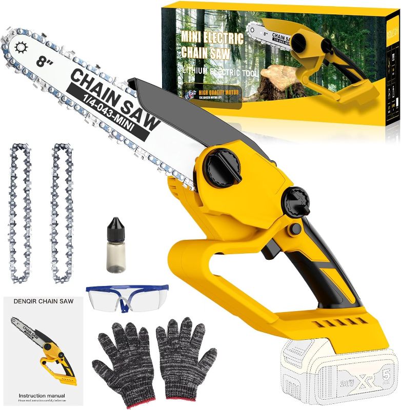 Photo 1 of Cordless Mini Chainsaw 8 Inch for Dewalt 20V MAX Battery Powered (NO Battery), Mini Electric Chainsaw Cordless Hand Chainsaw, Portable Small Rechargeable Pruning Chain Saw for Wood Cut Tree Trimming
