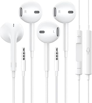 Photo 1 of 2 Pack Wired iPhone Earbuds/Wired Headphones with 3.5mm Wired Earphones[MFi Certified] with Microphone Volume Control Compatible for iPhone,iPad,iPod,Computer,MP3/4,Android Most 3.5mm Audio Devices
