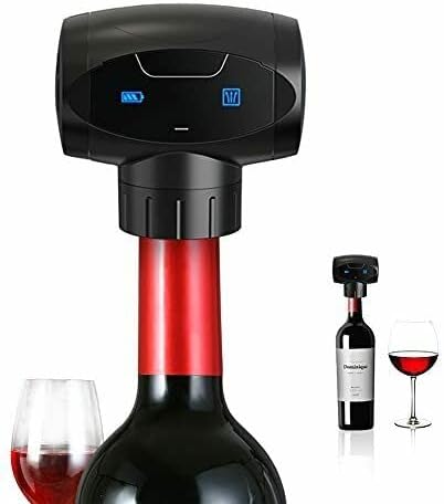 Photo 1 of Electric Wine Stoppers, Best Gift for Wine Lover, Automatic Wine Vacuum Pump with Stoppers Silicone, Reusable Wine Bottle Stoppers Cork Saver Plug & Sealer
