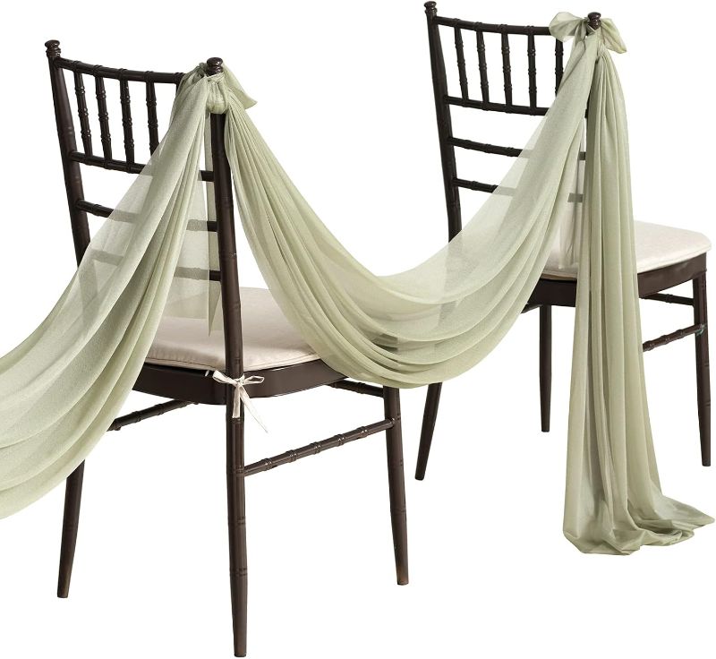 Photo 1 of Ling's Moment Wedding Aisle Decorations, Church Pew Decorations for Wedding Ceremony, Aisle Chair Decor(Set of 2, Sage Green)
