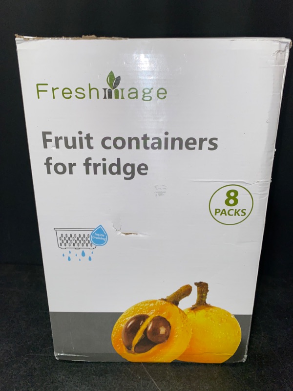 Photo 1 of 8-Pack Fruit Storage Containers for Fridge, Leakproof Fruit Containers for Fridge with Colanders, BPA-Free Produce Storage Containers with Lids Keep Fruits, Vegetables, Berry, Meat Fresh longer
