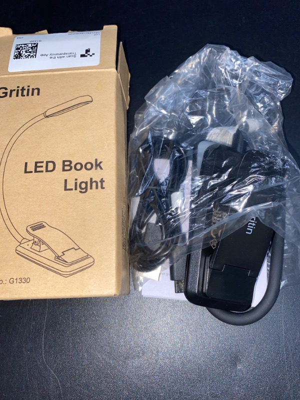 Photo 2 of Gritin 9 LED Rechargeable Book Light for Reading in Bed - Eye Caring 3 Color Temperatures,Stepless Dimming Brightness,80 Hrs Runtime Small Lightweight Clip On Book Reading Light for Studying
