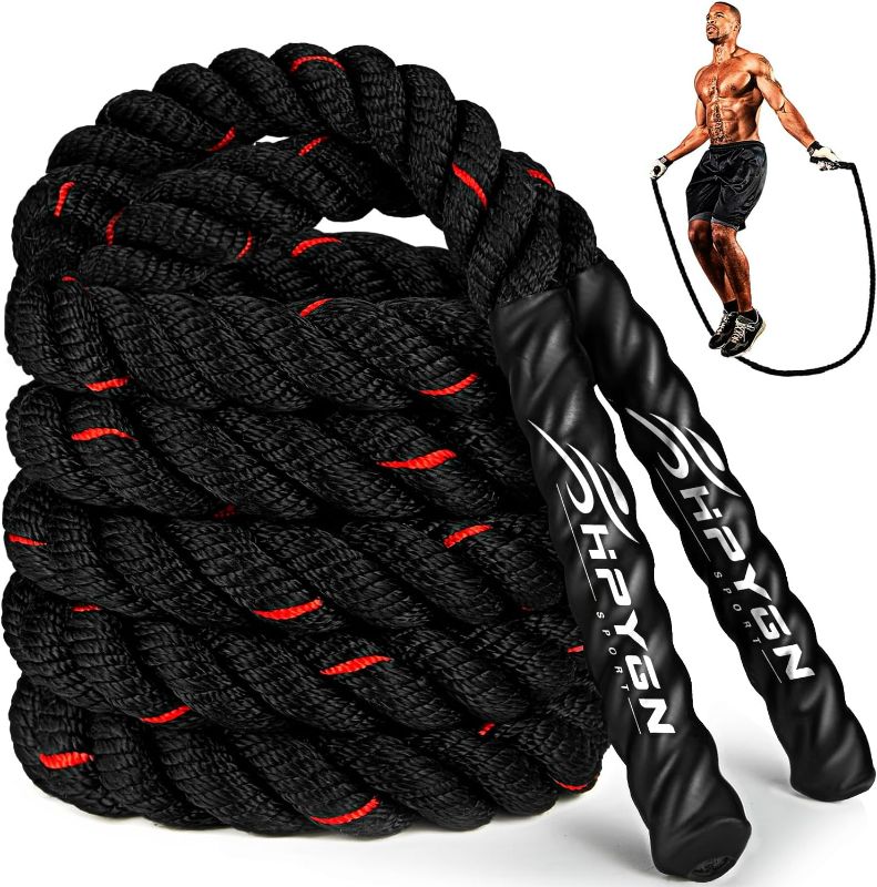 Photo 1 of Jump Rope, Weighted Jump Ropes for Men women, 2.8lb 3lb 5lb Heavy Skipping Rope for Exercise, Adult Jumpropes for Home Workout, Improve Strength and Building Muscle,Total Body Workout Equipment