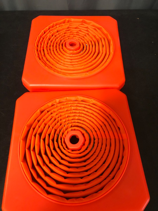 Photo 2 of [2 Pack]28 Inch Collapsible Traffic Safety Cones - Parking Cones with Reflective Collars,Orange Safety Cones for Parking lot?Driveway, Driving Training etc.