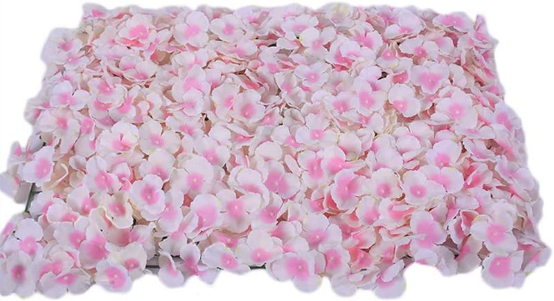 Photo 1 of Artificial Flower Wall Panels Wedding Venue Flower Backdrops Photo Background Pillar Main Road Decor for Flower Walls Decor, Weddings, Bridal Showers, Baby Showers, and Event Decor (White Pink)