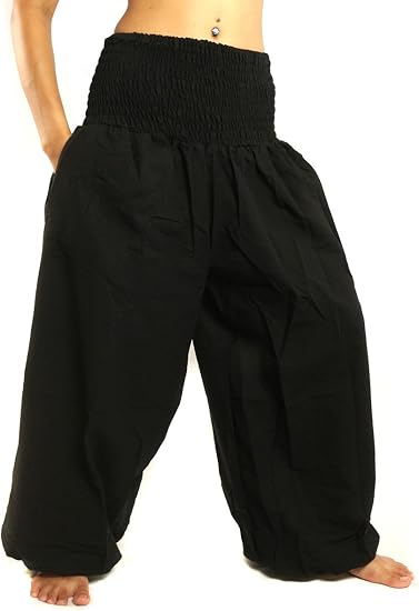 Photo 1 of High Cut Harem Baggy Pants with Wide Legs and Smocked Wide Waist
***ONE SIZE***