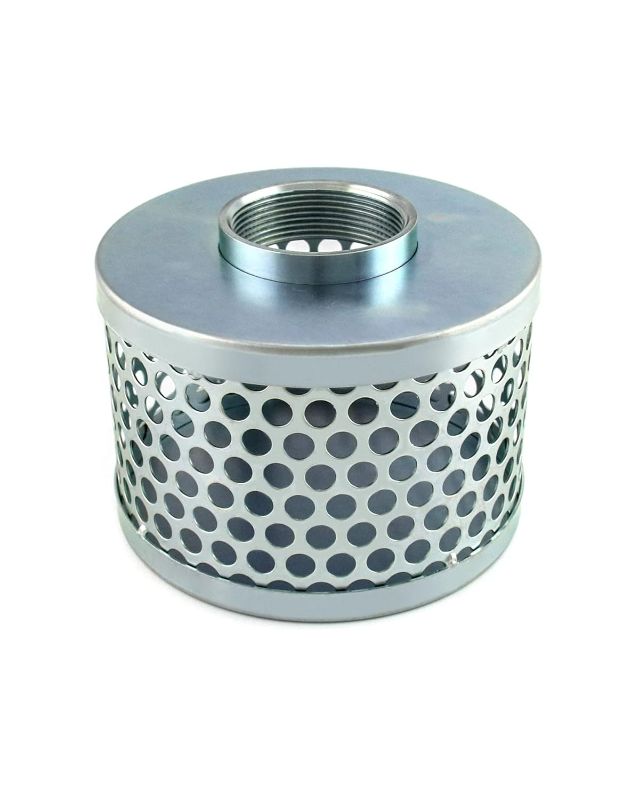 Photo 1 of 2" Round Hole Suction Strainer Filter for Pumps, Steel Plated Thread Size 2 Inch, Reduces Solids Entering Pump