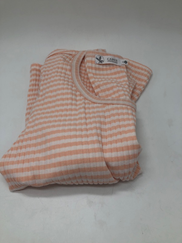 Photo 2 of Carve Designs Women's Asher Rib Top, Peach Stripe***SIZE M***