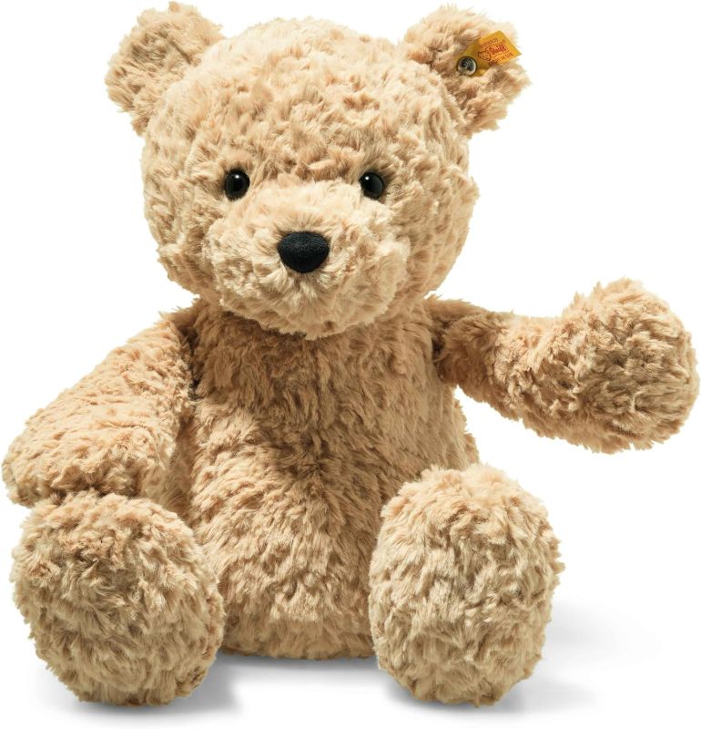 Photo 1 of Steiff Jimmy Teddy Bear, Premium Teddy Bear Stuffed Animal, Teddy Bear Toys, Stuffed Teddy Bear, Teddy Bear Plush, Plushy Toy for Girls Boys and Kids, Soft Cuddly Friends (Light Brown, 16")