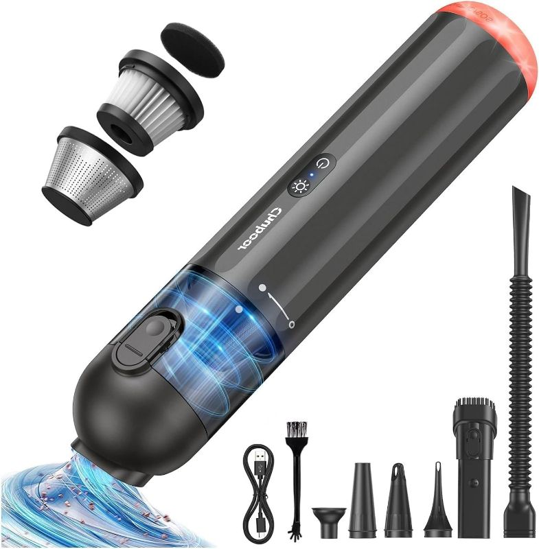 Photo 1 of Chuboor Powerful Car Vacuum Cleaner with Light, High Power Handheld Vacuum Cordless Rechargeable