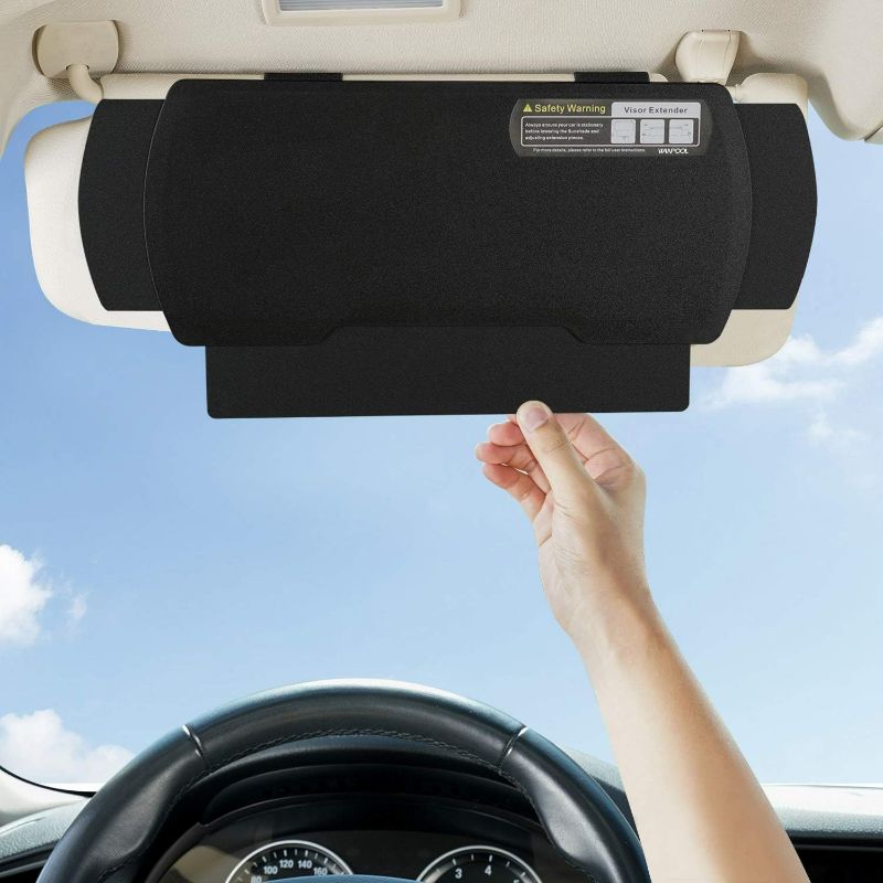 Photo 1 of Car Visor Sunshade Extender, Window Shade, Anti-Glare Sun Blocker for Driver or Front Seat Passenger,1 Piece (Black)