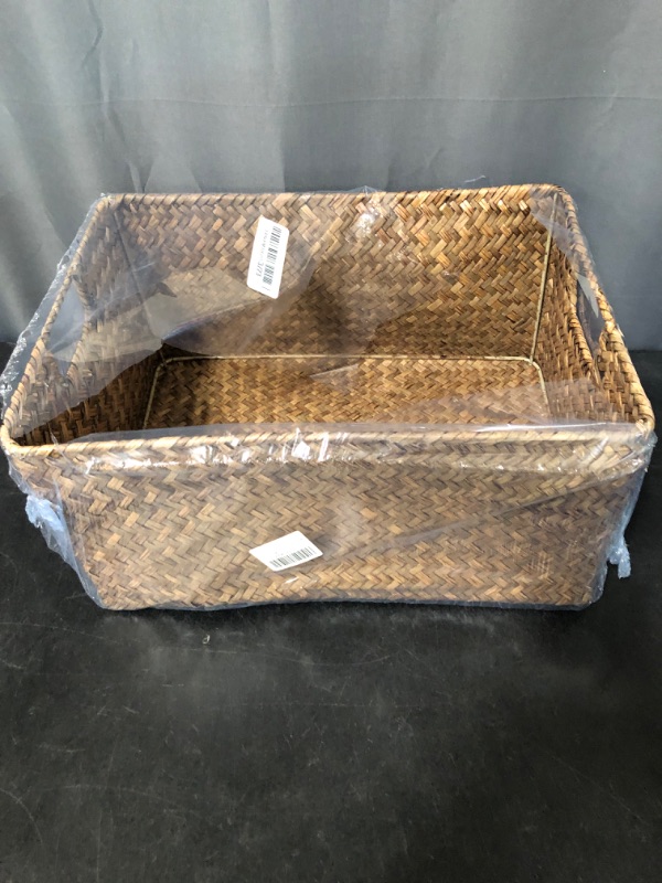 Photo 2 of Cabilock Straw Bread Basket Cajas Straw Basket Vegetable Storage Basket