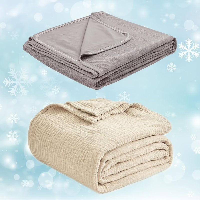 Photo 1 of EMME Cotton Throw Blanket & Summer Cooling Blanket