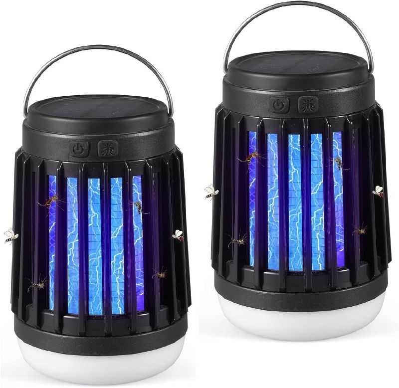 Photo 1 of 2 Pack Solar Bug Zapper Outdoor ***BLACK***