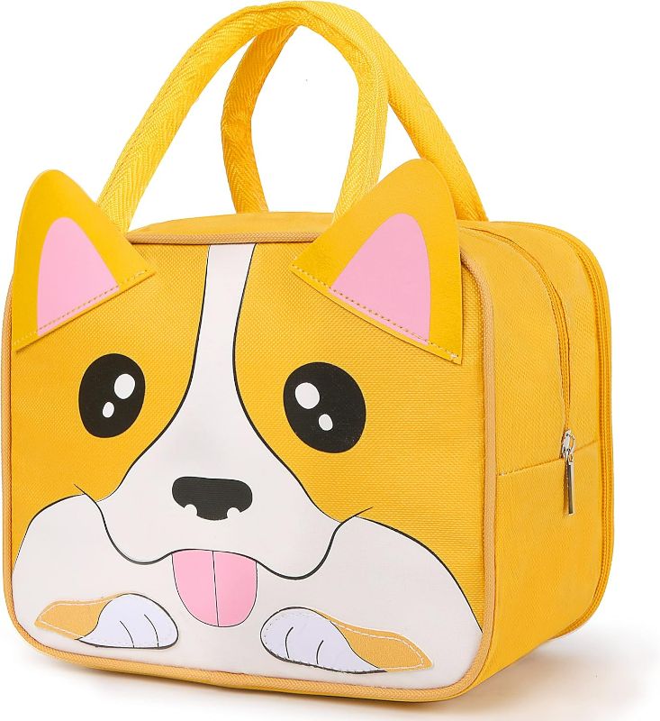 Photo 1 of Insulated Lunch Box Bag for Kids, Reusable Durable Lightweight Lunch Bag for Girls Boys, Keep Food Cold/Warm, Corgi Dog