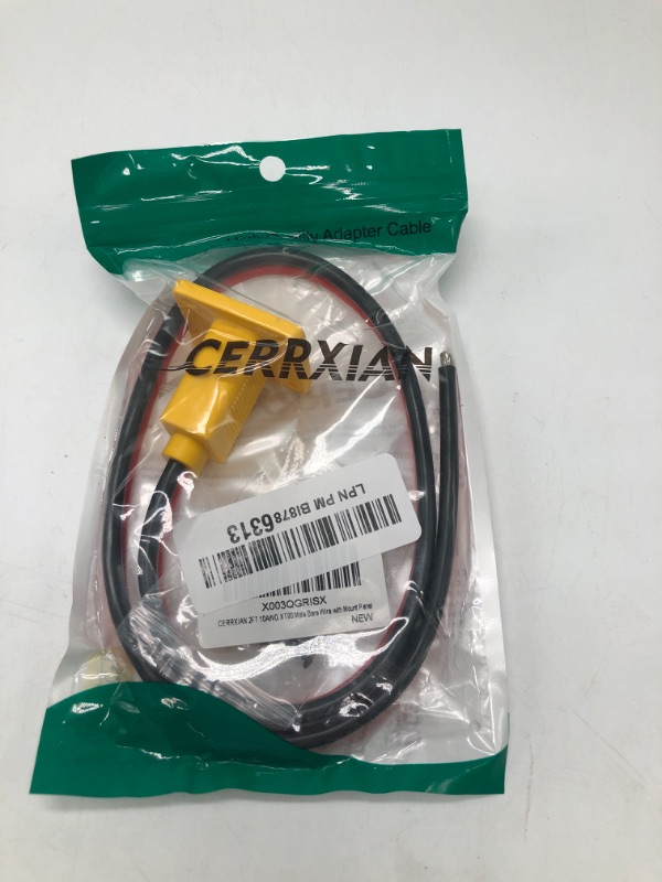 Photo 2 of CERRXIAN 2FT 10AWG XT90 Male Bare Wire with Mount Panel, XT90 Male Plug with Mout Panel to Open Bare Wire for RC Lipo Battery FPV Drone