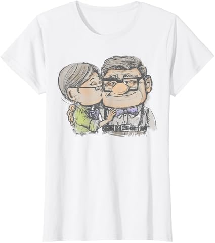 Photo 1 of Disney Pixar Up Carl & Ellie Colored Sketch T-Shirt ****SIZE S****