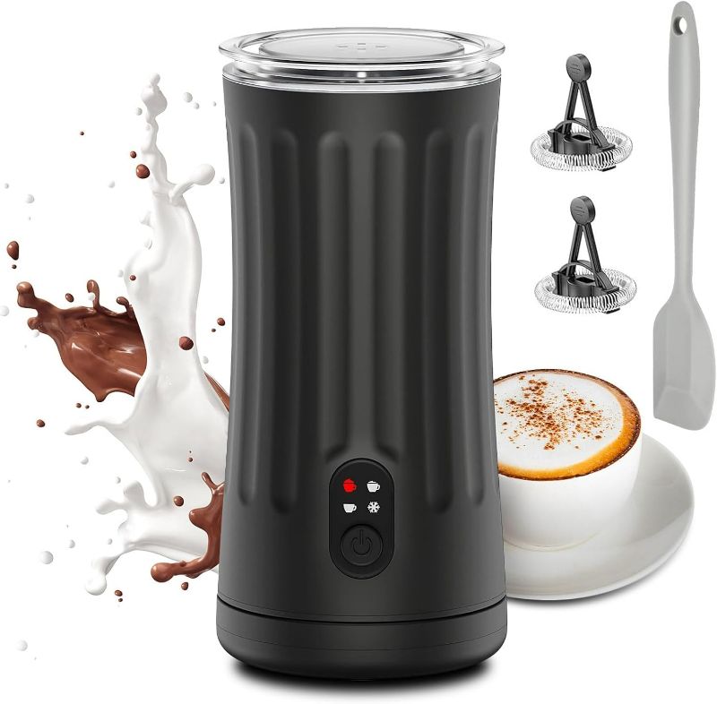 Photo 1 of  4-in-1 Milk Frother and Steamer, Hot and Cold Foam Maker and Milk Warmer with Temperature Control & Auto Shut-Off, Frother for Coffee, Latte, Cappuccino, Matcha(Black)