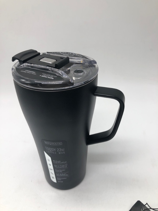 Photo 2 of BrüMate Nav 22oz 100% Leak Proof Insulated Travel Tumbler with Magnetic BevLock™ Lid - Double Wall Cup-Holder Friendly Stainless Steel Mug (Matte Black)