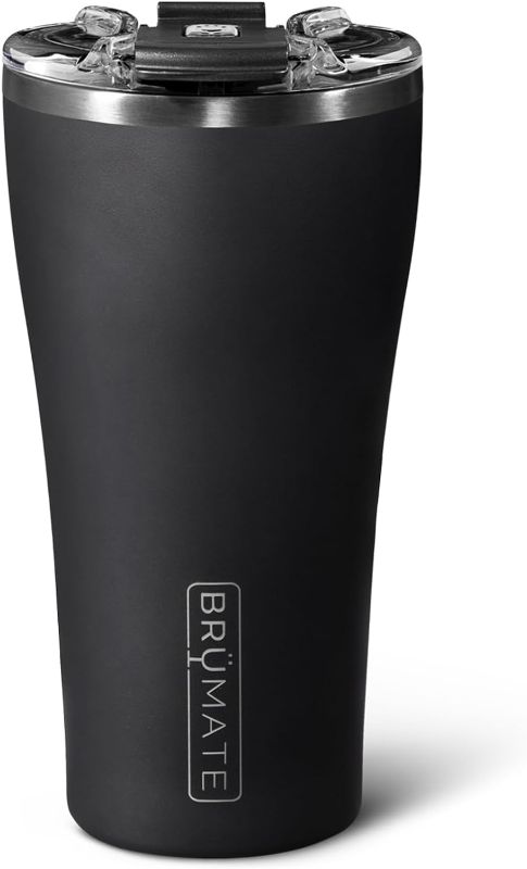 Photo 1 of BrüMate Nav 22oz 100% Leak Proof Insulated Travel Tumbler with Magnetic BevLock™ Lid - Double Wall Cup-Holder Friendly Stainless Steel Mug (Matte Black)