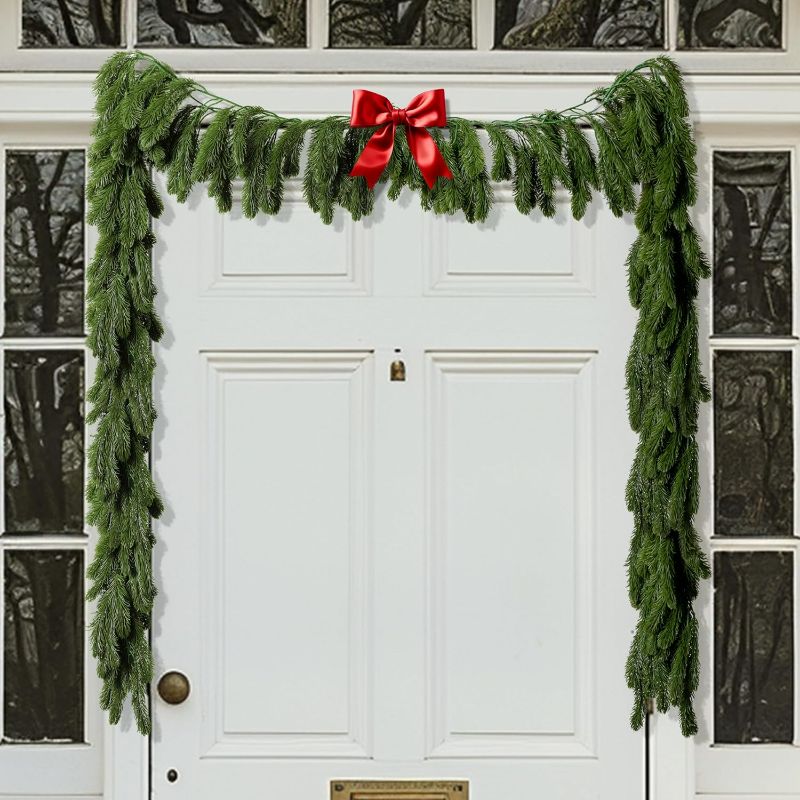 Photo 1 of 9.8 Ft Christmas Norfolk Pine Garland- Single Fork Norfolk Pine Natural Touch Garland