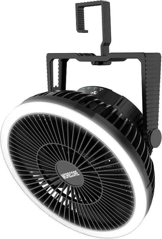 Photo 1 of Camping Fan with Led Lantern - 10000mAh 8inch Rechargeable Battery Operated Tent Fan with Light and Hanging Hook for Outdoor Camping Tent RV Travel Fishing Hurricane Emergency Power Outage