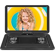 Photo 1 of 9.6" Portable DVD Player with 17.1" Large HD Screen, 5 Hours Battery DVD Player Portable with Car Charger, Kids Portable DVD Player Support All Region Discs, USB and SD Card, Sync TV