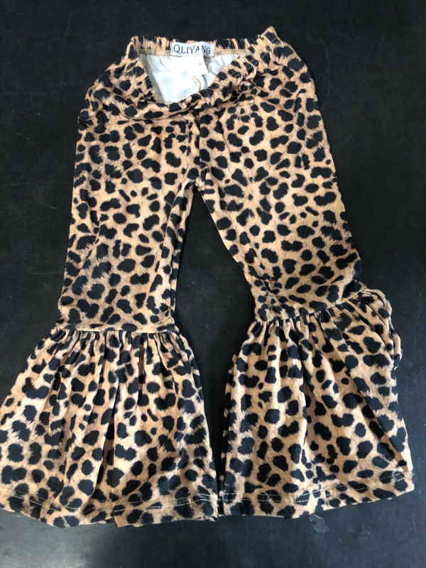 Photo 2 of Girls Ruffle Leggings Leopard Print Bell Bottoms Flare Pants ***SIZE 4T***