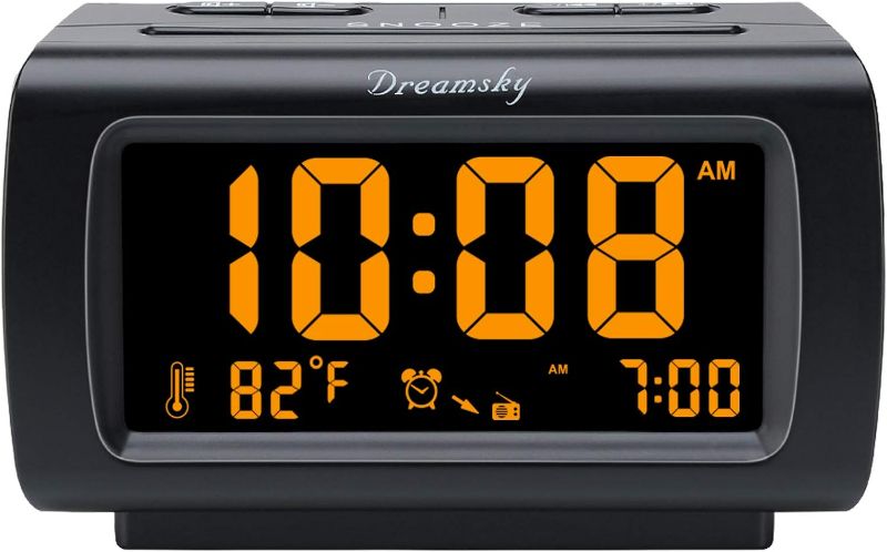 Photo 1 of DreamSky Alarm Clock Radios for Bedrooms with Battery Backup