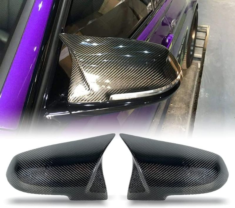 Photo 1 of Carbon Fiber Mirror Caps Covers Fits for BMW F30 F20 F22 F23 F31 F32 F33 F36 F87 M2 X1 E84 Side Door Rearview Mirror Cap Trim Accessories Direct Replacement