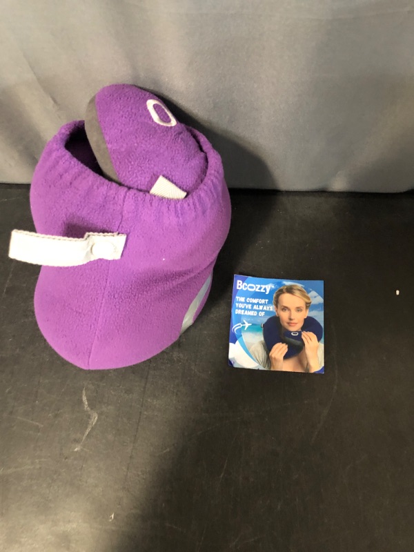 Photo 2 of BCOZZY Neck Pillow for Travel Provides Double Support to The Head, Neck, and Chin in Any Sleeping Position on Flights, Car, and at Home, Comfortable Airplane Travel Pillow, Large, Purple