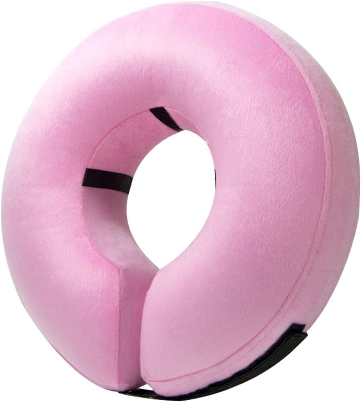 Photo 1 of BENCMATE Protective Inflatable Collar for Dogs and Cats - Soft Pet Recovery Collar Does Not Block Vision E-Collar (Small, Pink)