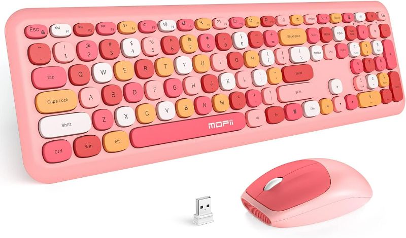 Photo 1 of MOFII Wireless Keyboard and Mouse Combo Silent, Slim Compact 2.4G USB Full Size , Cute 110 Keys Keyboard for PC, Notebook, MacBook, Tablet, Laptop, Windows System