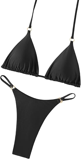 Photo 1 of  XS Women's 2 Piece Halter Swimsuits Triangle Thong Tie Back Sexy String Bikini Set