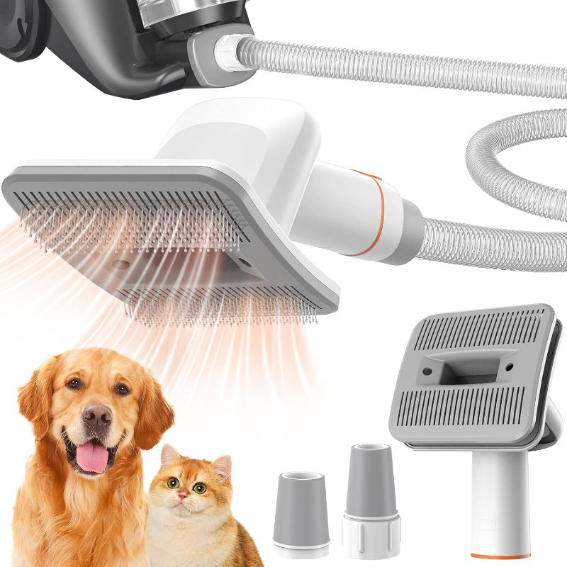 Photo 1 of Afloia Innovative Pet Grooming Kit: Dog Brush Vacuum Attachment, Cat Brush with 1-1.5" Hoses Diameter Universal Adapter