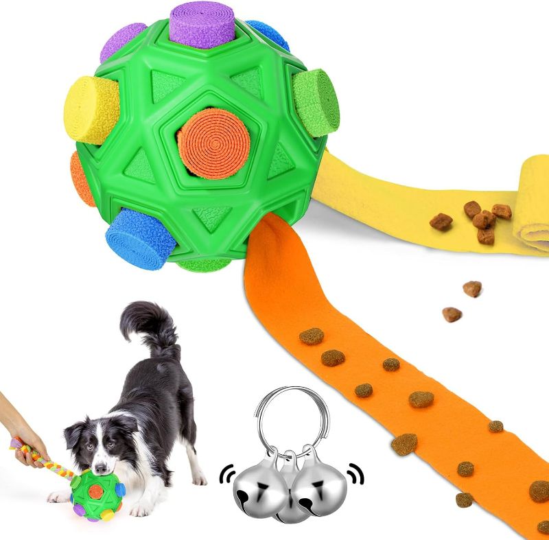 Photo 1 of Dog Puzzle Toys Snuffle Ball Encourages Natural Foraging Skills,Slow Food Training to Relieve Boredom and Stimulating,Cloth Strip with Hidden Food Interactive Dog Toys for Small Medium Dogs