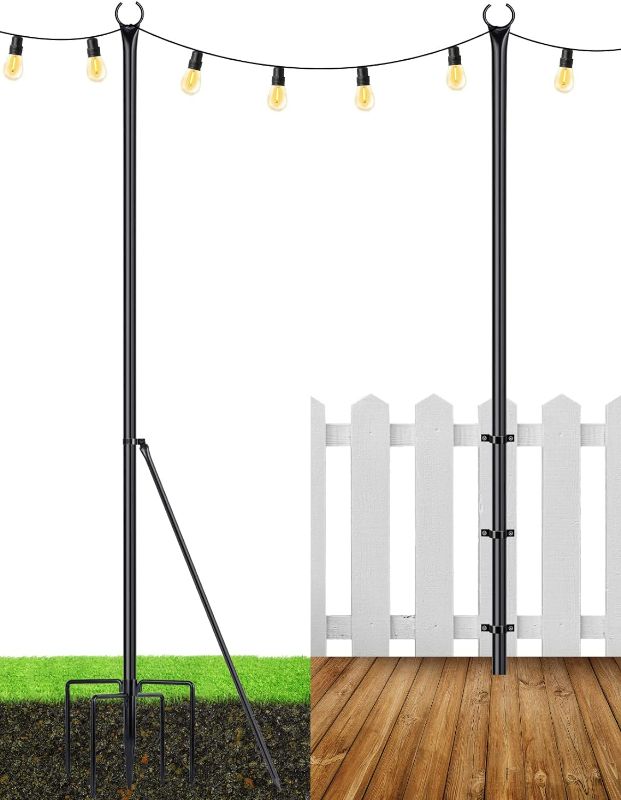 Photo 1 of  2 Pack 9.8FT Ft Light Poles for Outside String Lights,Outdoor Light Poles with Fork