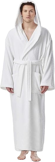 Photo 1 of Arus Men's Hooded Classic Bathrobe Turkish Cotton Robe with Full Length
****SIZE XXL****