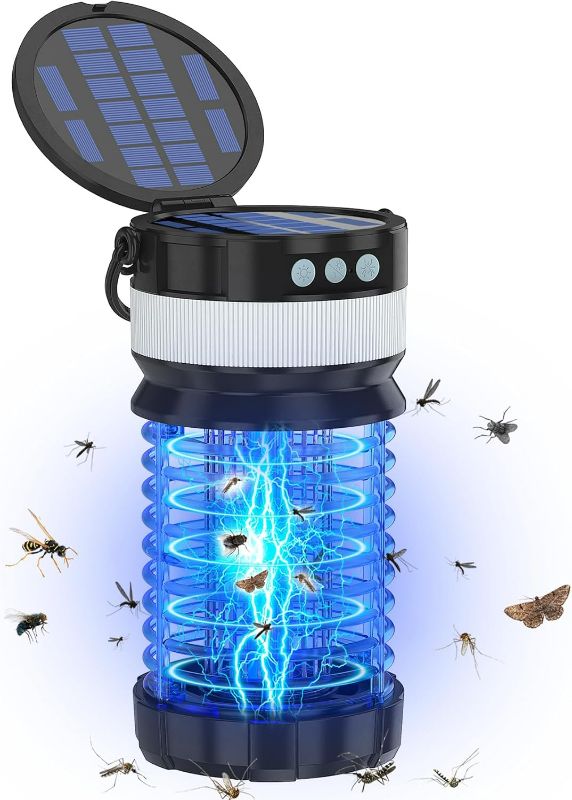 Photo 1 of Bug Zapper Outdoor, Solar Powered Mosquito Zapper Outdoor, Rechargeable & Electric & Waterproof Mosquito Killer 